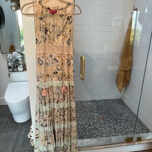 Anthropologie Chic Bohemian Maxi Dress with Tassels